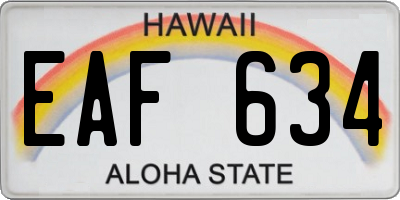 HI license plate EAF634