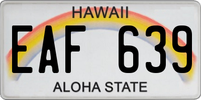 HI license plate EAF639