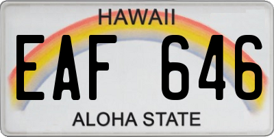 HI license plate EAF646