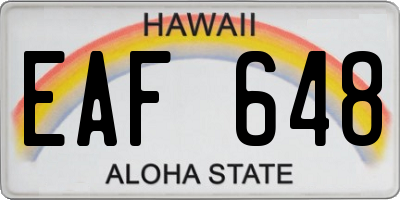 HI license plate EAF648
