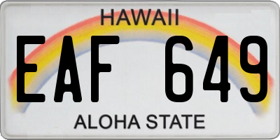 HI license plate EAF649