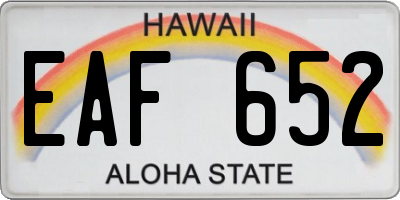 HI license plate EAF652