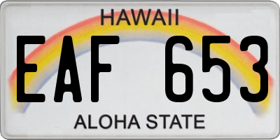 HI license plate EAF653
