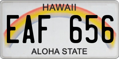 HI license plate EAF656