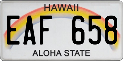 HI license plate EAF658