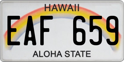 HI license plate EAF659