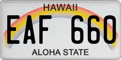 HI license plate EAF660