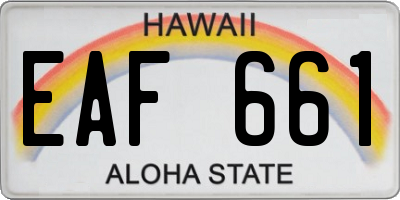 HI license plate EAF661