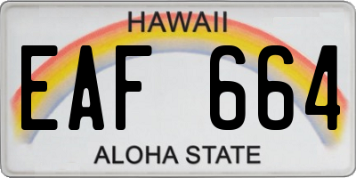 HI license plate EAF664