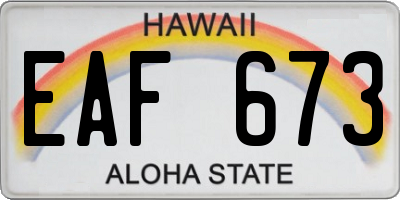 HI license plate EAF673
