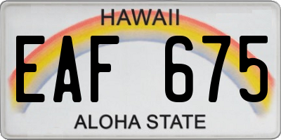 HI license plate EAF675