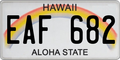 HI license plate EAF682