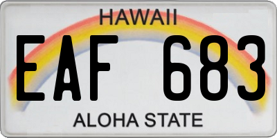 HI license plate EAF683