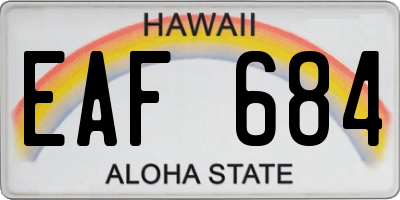 HI license plate EAF684