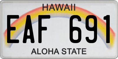 HI license plate EAF691
