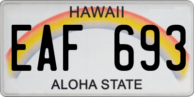 HI license plate EAF693