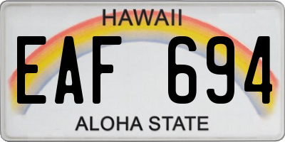 HI license plate EAF694