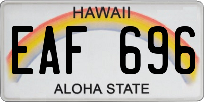 HI license plate EAF696