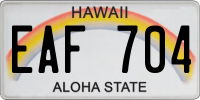 HI license plate EAF704