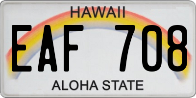 HI license plate EAF708