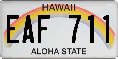 HI license plate EAF711