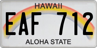 HI license plate EAF712