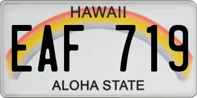 HI license plate EAF719
