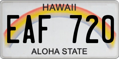 HI license plate EAF720