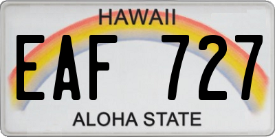 HI license plate EAF727