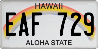 HI license plate EAF729