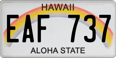 HI license plate EAF737