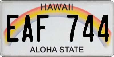 HI license plate EAF744