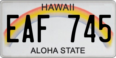 HI license plate EAF745