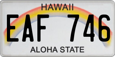 HI license plate EAF746