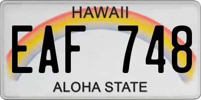 HI license plate EAF748