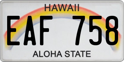 HI license plate EAF758