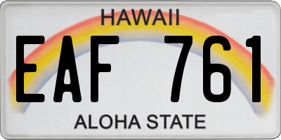 HI license plate EAF761