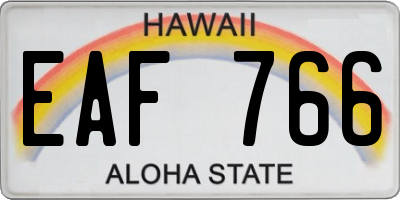 HI license plate EAF766