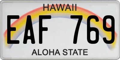 HI license plate EAF769