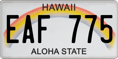 HI license plate EAF775