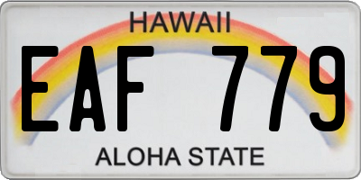 HI license plate EAF779