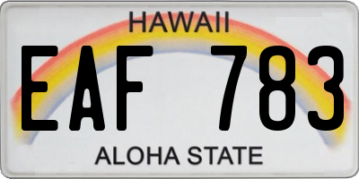 HI license plate EAF783