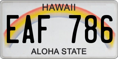 HI license plate EAF786
