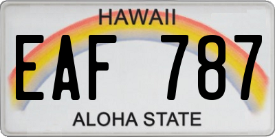 HI license plate EAF787