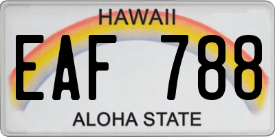 HI license plate EAF788