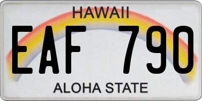 HI license plate EAF790