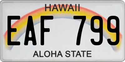 HI license plate EAF799