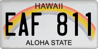 HI license plate EAF811