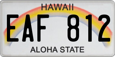 HI license plate EAF812