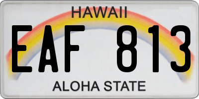 HI license plate EAF813